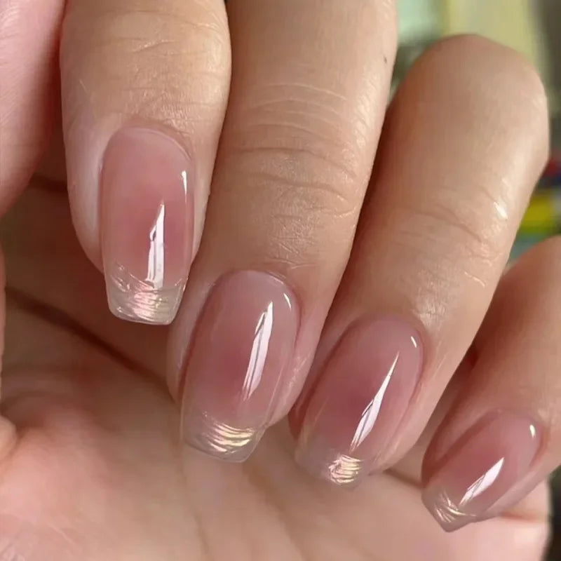 Cyflymder  24Pcs/1Box Fake Nails Art Press On False On Practice Hand For Material Formas Fingernails Fake Products Accessories Pink Design