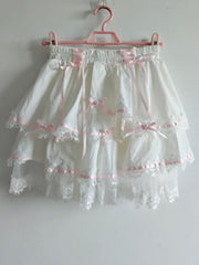 Cyflymder  Cute Crop Top Women Summer Lace Trim Bows Decoration Slim Tops for Sweet Girls Lolita Style Kawaii Clothes