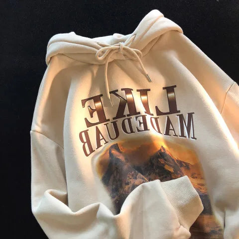 Cyflymder  Retro Streetwear Oil Painting Hoodie Womens Winter Warm Fleece Loose Oversized Coat Fashion Casual Chic Jacket