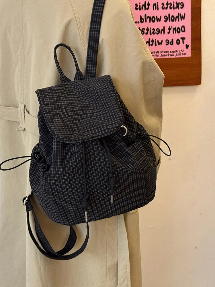 Cyflymder  Women Y2k Aesthetic Casual Plaid Backpack Fashion Preppy Trendy Students Schoolbags Vintage Streetwear Backpacks for Students
