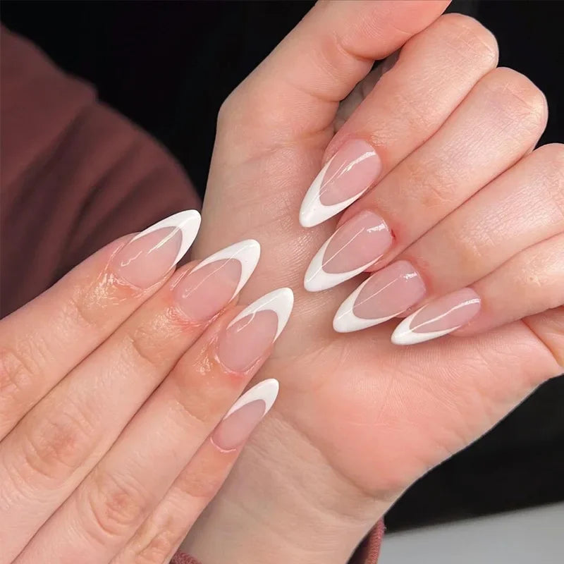 Cyflymder  24Pcs/1Box Fake Nails Art Press On False On Practice Hand For Material Formas Fingernails Fake Products Accessories Pink Design
