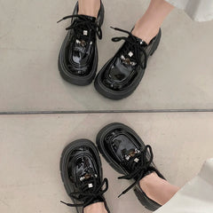 Cyflymder  Loafers Women Shoes New in Fashion Luxury Designer Thick-soled Relaxation Women Shoes Black Big Size Shoes 7657