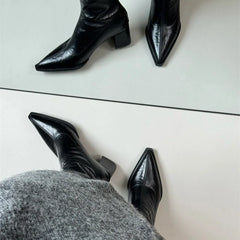 Cyflymder  High Heel Pointed Toe Women Ankle Boots Ladies Elegant Slim Short Booties Autumn Winter Womem's Shoes
