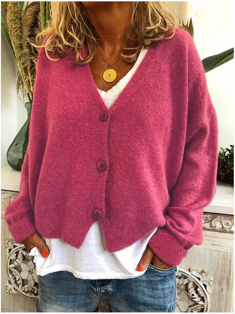 Cyflymder  Large Size Women's Casual Loose Knitted Cardigan Sweater Thi Cotton Knitting Open-irt Sle Spring Faion Ladies' Wear