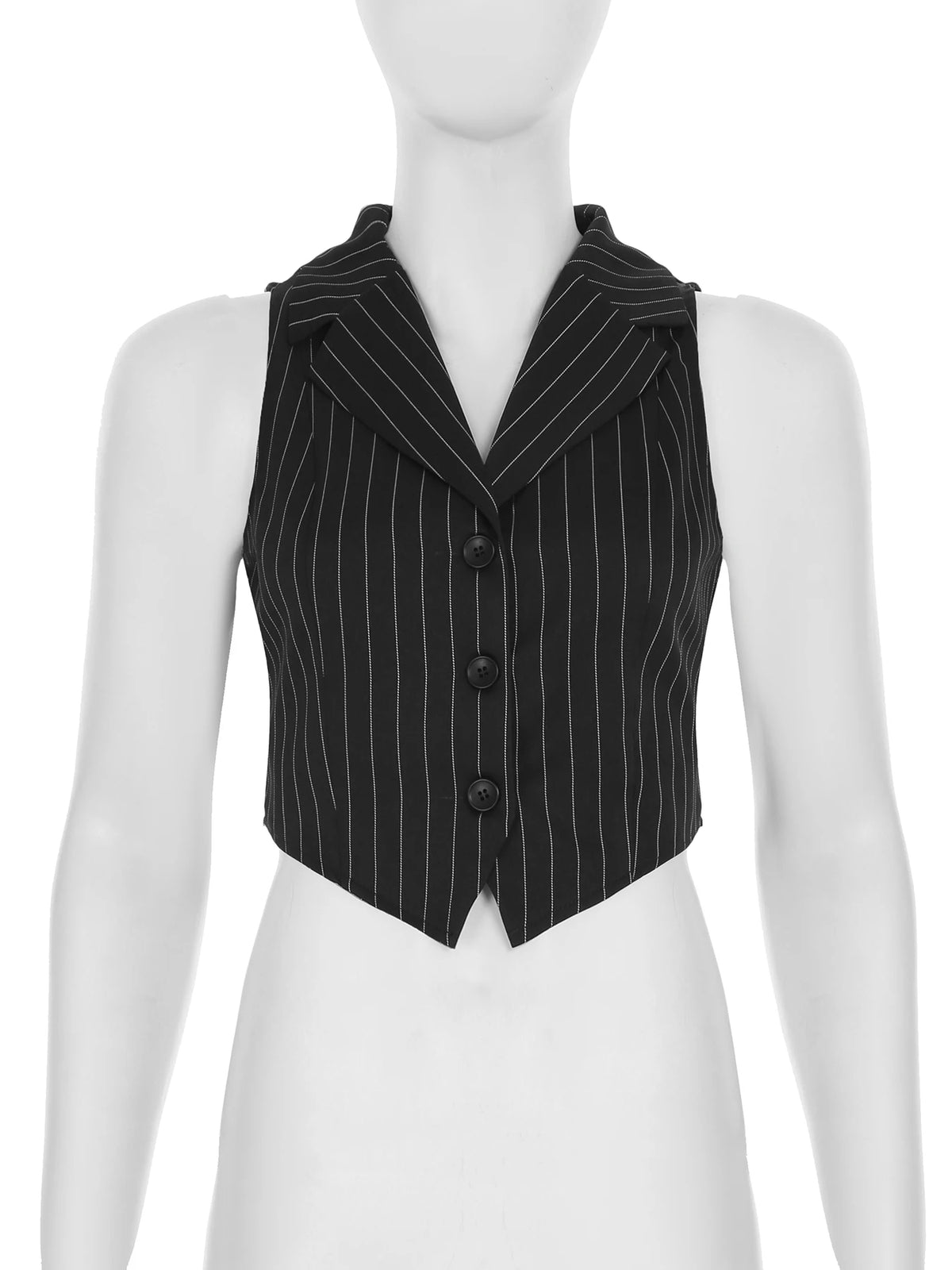 Cyflymder  Elegant Fashion Striped Pants Sets Women 2025 Sexy Slim 2 Piece Sets V-Neck Sleeveless Crop Tops Mid-Waisted Suit Pants