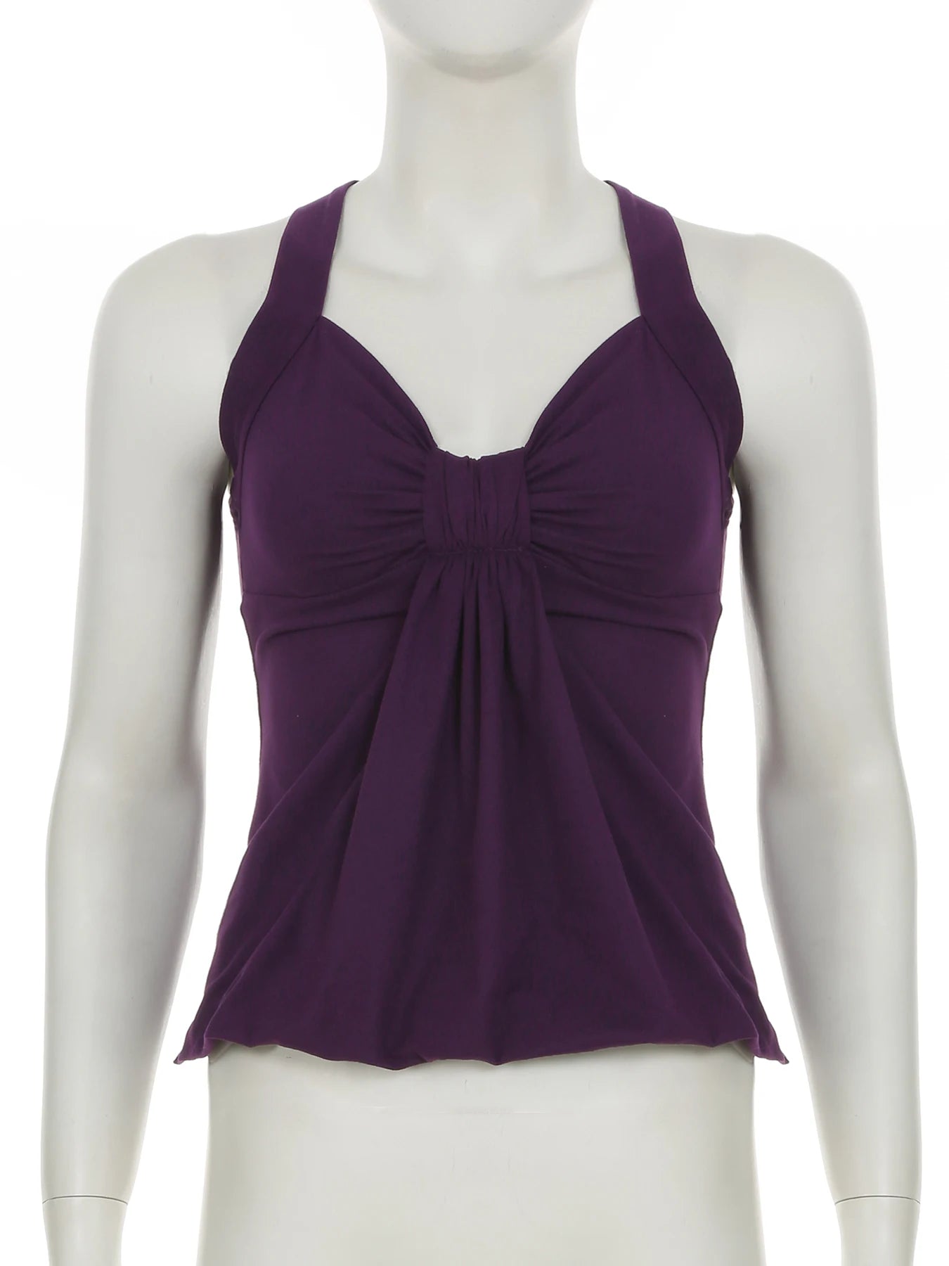 Cyflymder  Elegant Solid Folds Camis Tops Holiday Sexy Slim Bandage V-Neck Sleeveless Tank Tops Women 2025 Summer Fashion Ladeis