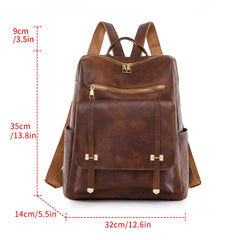 Cyflymder  Vintage Women's Bag Large Capacity Leather Daily Commute Travel Women's Backpack Shopping Fashion Designer School Bags Travel