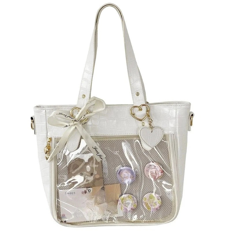 Cyflymder  Streetwear Y2k Aesthetic Shoulder Handbags 2025 Vintage High-capacity Women Crossbody Ita Bag Japanese Jk Transparent Tote Bags
