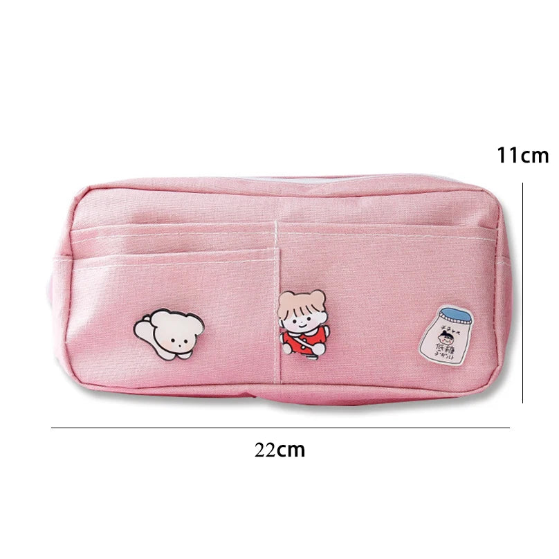 Cyflymder Cute Pencil Case Trousse Scolaire Pencil Cases For Girls Random Brooch Estojo Escolar Pencilcase Kawaii Stationery Pencil Pouch