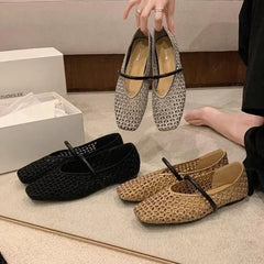 Cyflymder  New Summer Fashionable and Comfortable Hollow Women's Flat Shoes Casual Outer Wear Non-slip Fashionable Toe-cap Sandals 565