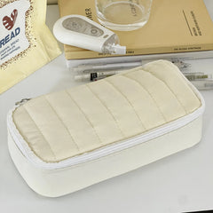 Cyflymder  Student Portable Macaron Simple Stationery Case Large Capacity Vertical Strip Storage Pencil Bag