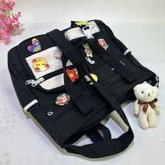Cyflymder  Waterproof Oxford Cloth Handbag Fashion Splicing Crossbody Bag with Badge Pendant Women Shoulder Bag Student School Bags Satchel