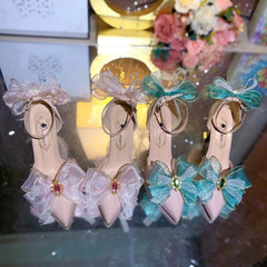 Cyflymder  Lolita Cosplay Y2K Heels Pink Dreamy Bridal Wedding Shoes 	 2000S Heels High Quality Designer Luxury Shoes Elegant Women's Sandals