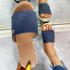 Cyflymder  Women Summer Fashion Slippers Casual Wedge Slippers Breathable Thick Sole Beach Shoes Comfortable Slippers for Outdoor 547