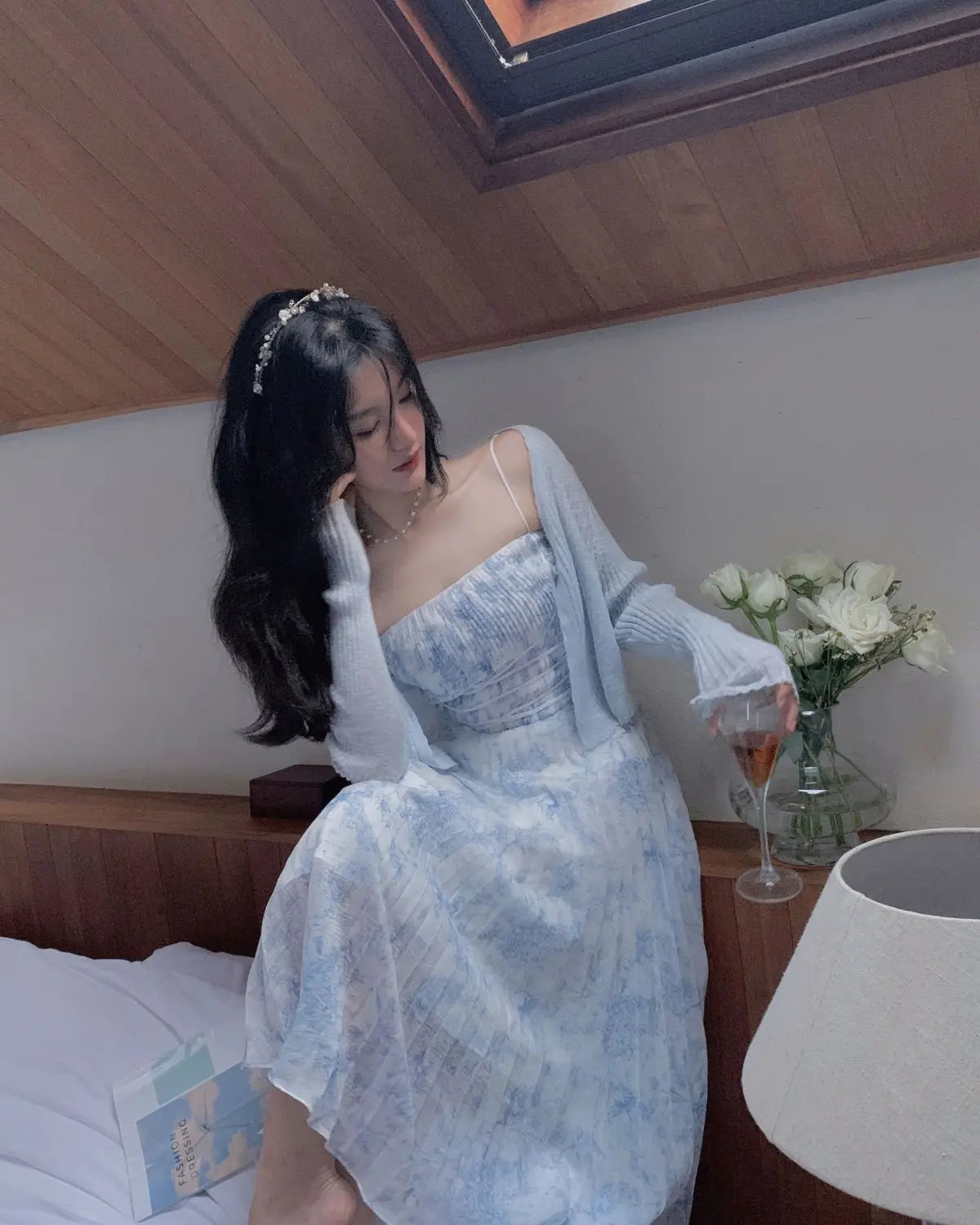 Cyflymder  Spring Summer Dress Cardigan Floral Suspender Skirt Two-piece Suit Dress Women A Line Vintage Korean Midi Dresses