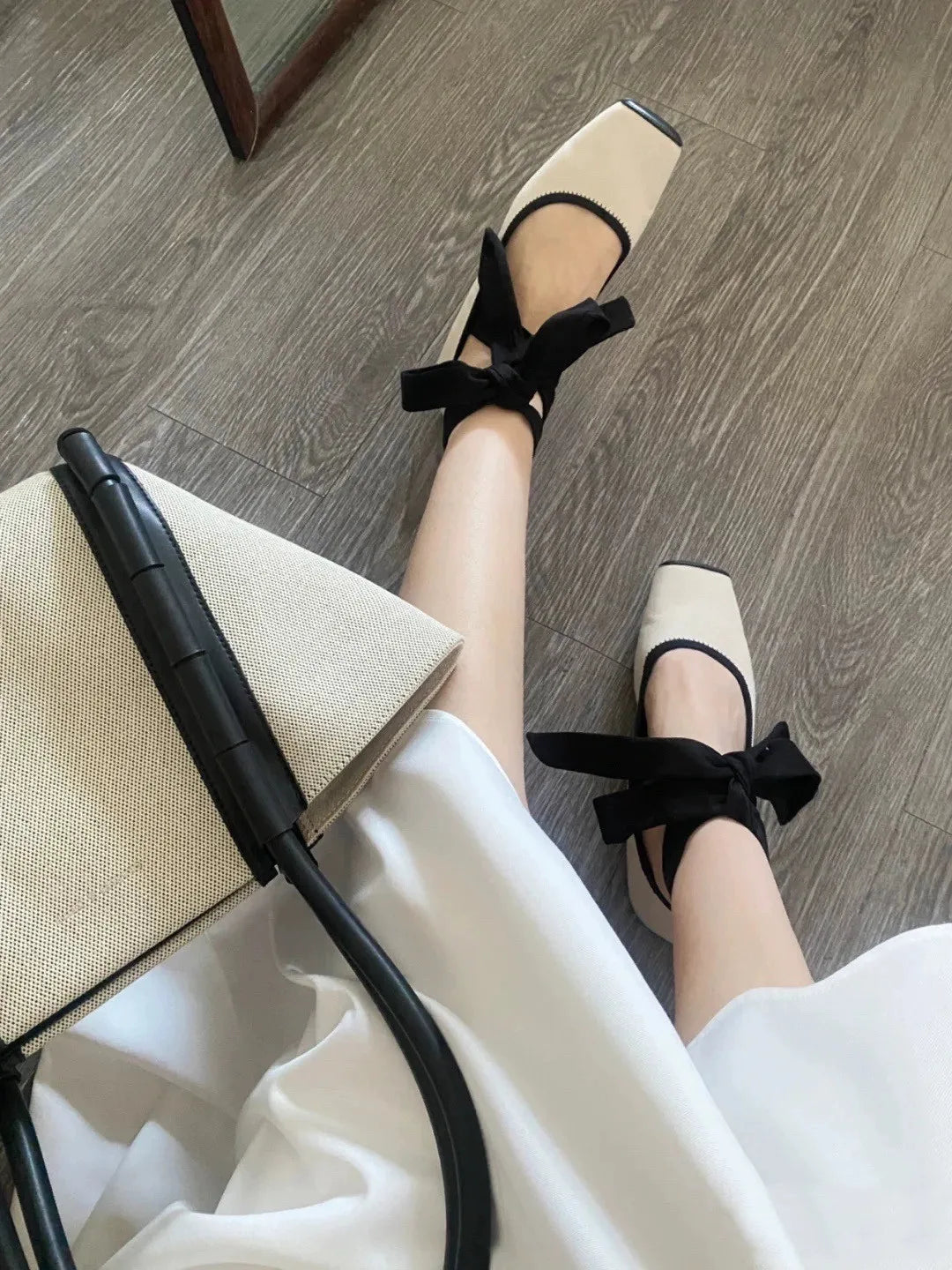 Cyflymder  Shallow Mouth Women Female Shoes Mixed Colors Genuine Leather Sneakers Ballet Flats Square Toe Dress Moccasins Comfortable Cross