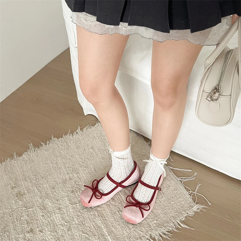 Cyflymder Bow Women Mary Jane Shoes Flats Designer Shallow Women's Sandals Fad Loafers Shoes Elegant Summer Dress New Mujer Zapatos