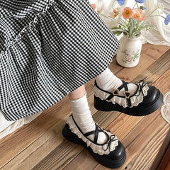 Cyflymder  Retro Woman Shoes Clogs Platform Female Footwear Oxfords Round Toe British Style All-Match Creepers Dress Leather New Summer