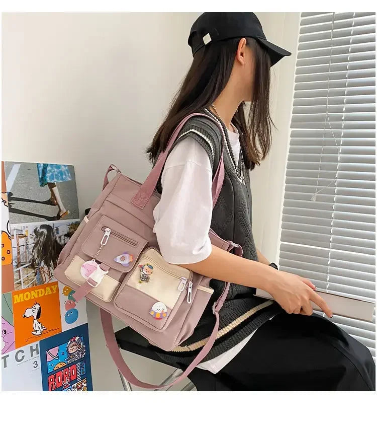 Cyflymder  Nylon Ladies Tote Messenger Bag Oxford Handbag Cross body Bags for Girls Satchels Waterproof Canvas Women Handbags Shoulder Bags