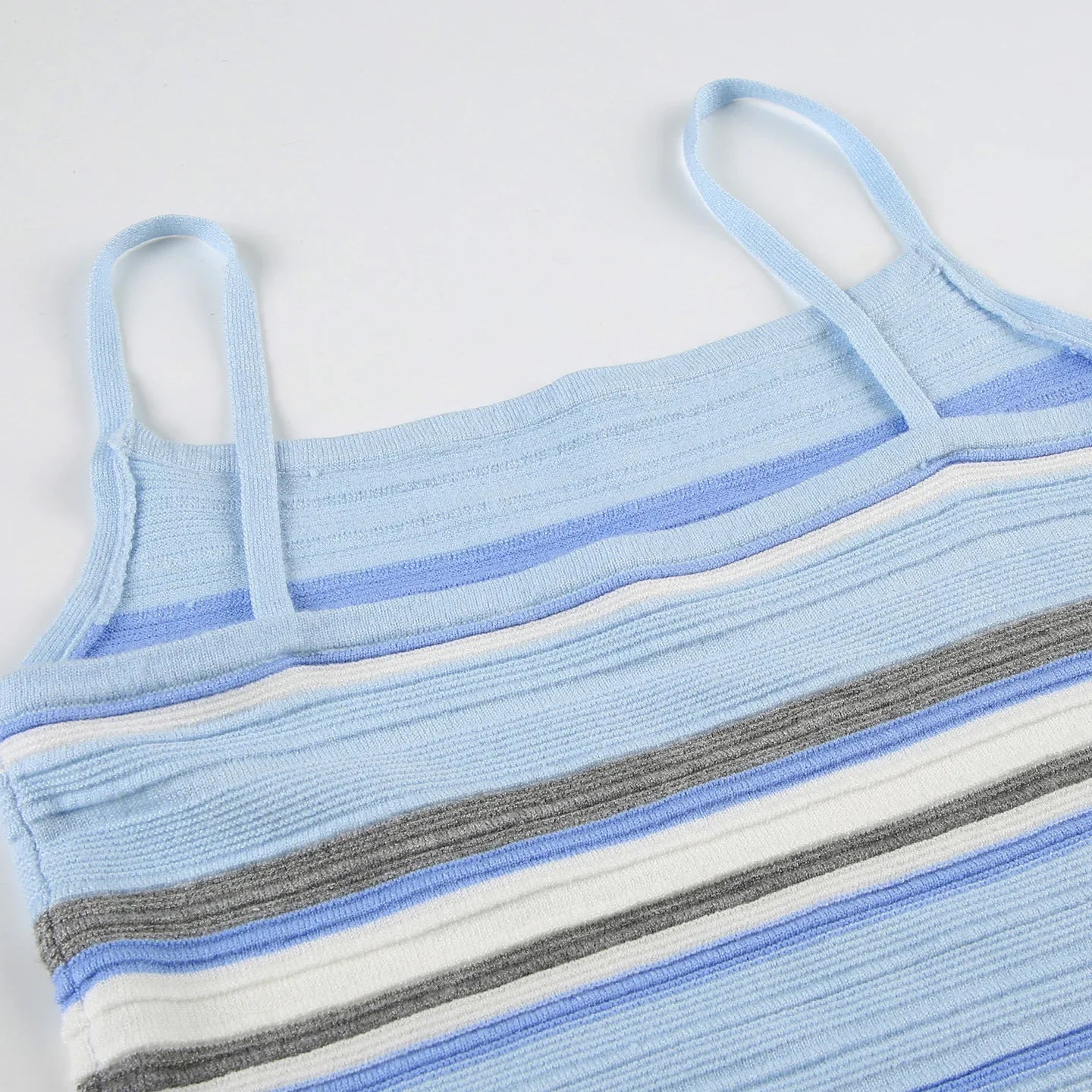 Cyflymder  Striped Contrast Mini Skirt Set Women's Sleeveless Backless Sling Vest High Waist Skirt Set Lady Casual Slim Dress Set