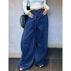 Cyflymder  Summer Capri Pants Women Washed Distressed Ripped American Vintage Street Style Straight Leg Loose Slim Mid Length Denim Pants