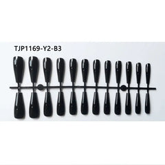 Cyflymder  24Pcs Long Square False Nails Simple White French Fake Nails Wearable Ballet Coffin Full Cover Nail Tips ABS Press on Nails