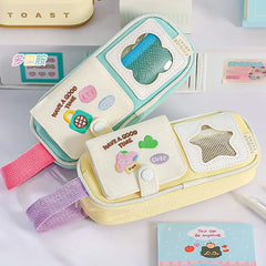 Cyflymder  New Kawaii Detachable Card Pen Organizer Large Capacity Pencil Case for School Ins Aesthetic Stationery Bag Back To School