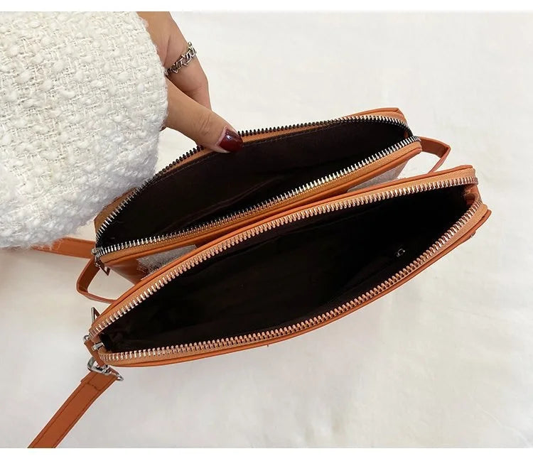 Cyflymder  Vintage pu leather women shoulder bag Multiple pockets female crossbody bag Casual Messenger bag big handbag phone wallet bolsa