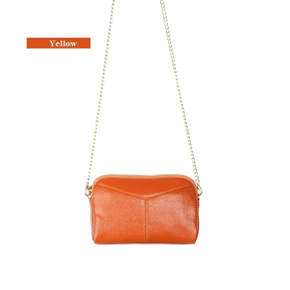 Cyflymder  Genuine Leather Women Wallet Long Zipper Wristlet Bag Chain messenger bag for female Cowhide Coin Purse Mobile phone bags