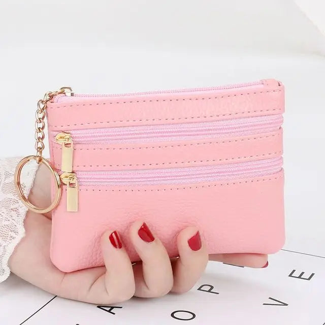 Cyflymder Fashion Women Wallet Clutch Three Zip Female Short Small Coin Purse New Brand Design Soft Mini Card Holder Wallet Money Bag