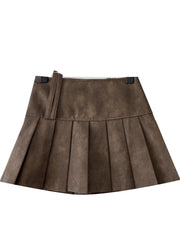 Cyflymder  High Waist Pleated  Skirt Women's Faionable Sli ort Skirt Ci Commute Korean Sle Polyester Fiber A-Line Skirt