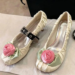 Cyflymder   New Womens Mary Jane Shoes Exquisite Flower Casual Shoes for Woman Fashion High Heels Shoe Designer Shoes Zapatos De Mujer