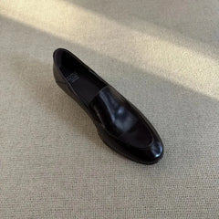 Cyflymder  Leather Shoes with Thick Heels for Spring Comfortable and Versatile  Le Fu Shoes for Women