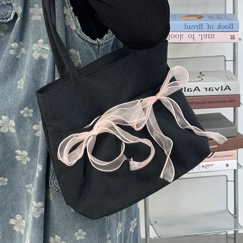 Cyflymder  Luxury Design Bow Elegant Chic Handbags Trendy Office Lady Fashion Ins Underarm Bag Women Y2k Aesthetic All Match Shoulder Bags