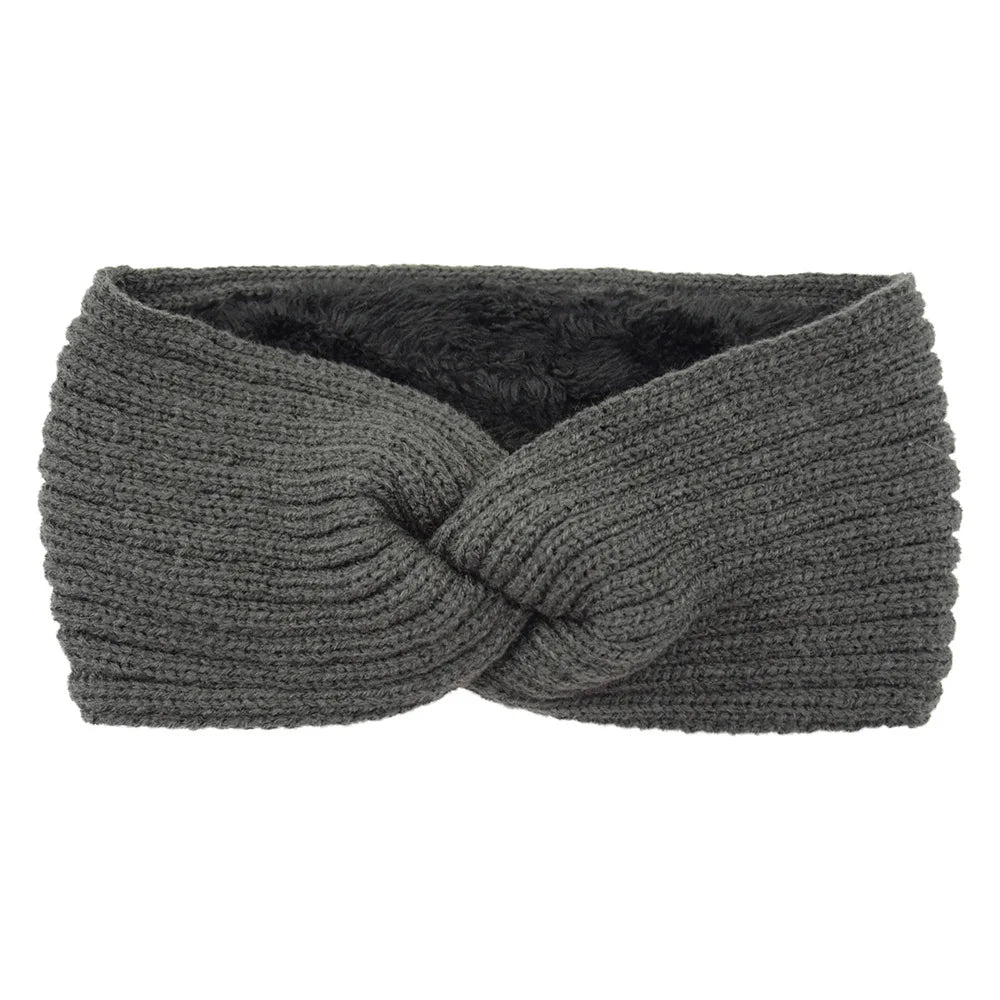 Cyflymder Winter Knitted Headbands for Women Warm Woolen Knitting Ear Warmer Cross Knot Turban Headwear Girls Hair Band Hair Accessories