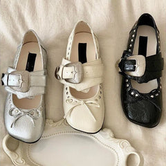 Cyflymder   Punk Style Women's Mary Jane Shoes Luxury Metal Decoration Casual Shoes for Woman Fashion Flat Shoe Designer Shoes Zapatos Mujer