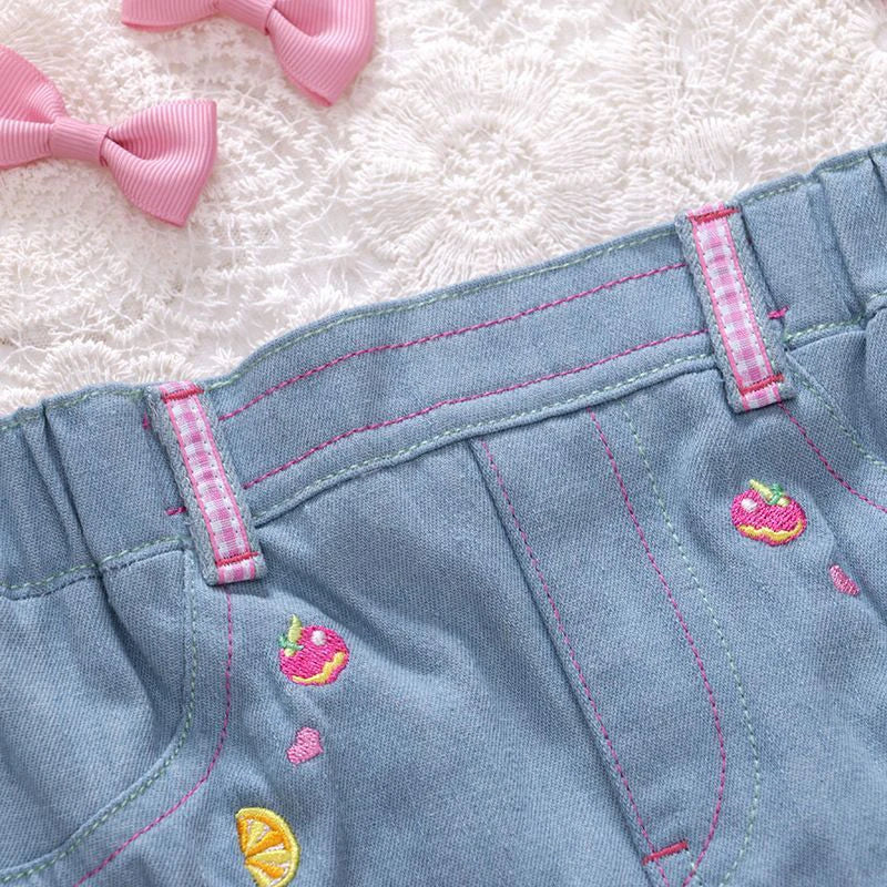 Cyflymder  Japanese Sweet Lolita Style Mini Denim Skirt Women Kawaii Embroidery Ruffles Cake Skirts Summer Female Fashion Y2K Party Skirts