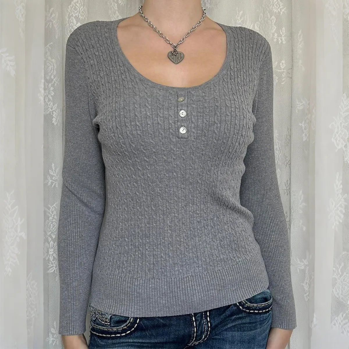 Cyflymder  casual euramerican o neck knitted slim basic sweaters y2k aesthetic solid french vintage office lady women clothes harajuku tops