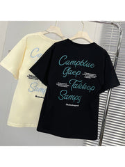 Cyflymder  Loose Fit Casual Cotton ort Sve T-irt Embroidered Lettering ex Summer Top for Men And Women under 35 Years Old
