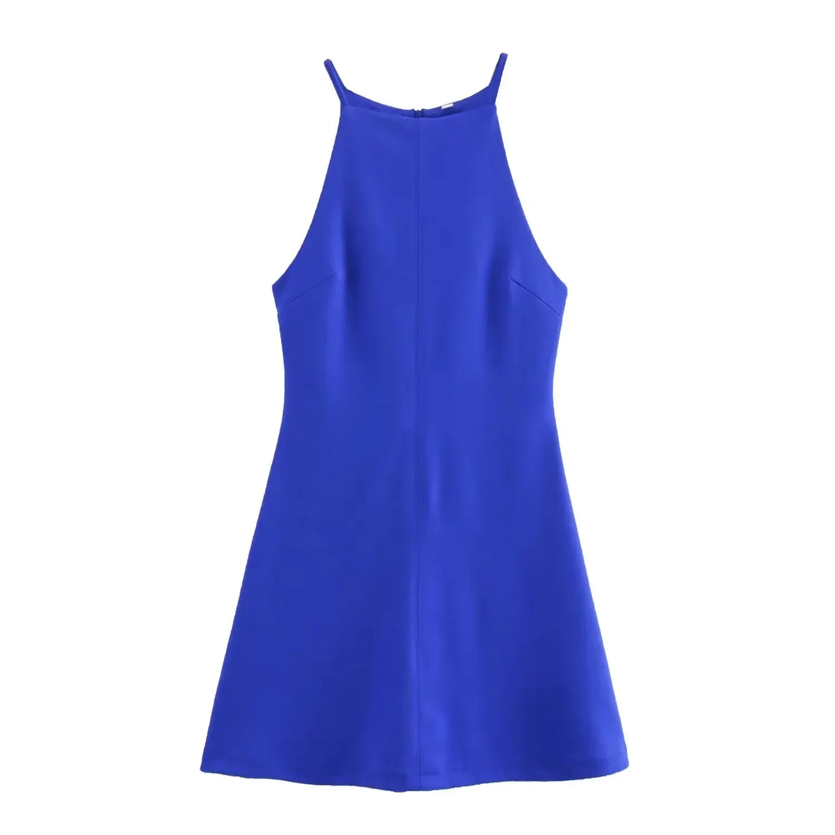 Cyflymder  White Summer Short Dress Women's Casual Short Halter Collar Mini Sleeveless Party Dress Femme Retro Autumn Knitted Dress