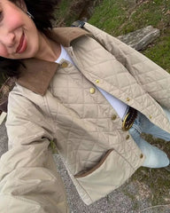 Cyflymder  Fashion Patchwork Parkas Coat For Women 2025 New Autumn Winter Casual Single-breasted Pocket Long Sleeve Loose Outwear Female