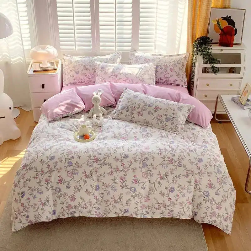Cyflymder  New Cotton Duvet Cover, Long Staple Cotton Bed Sheet, Thickened And Brushed Four Piece Set, Student Dormitory Three Piece Set
