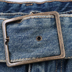 Cyflymder  Summer Vintage Belt Design America Shorts Y2k Aesthetic Fashion High Street Hole Short Pant Harajuku Stright Jean Trousers