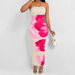 Cyflymder  High Waist Printed Wrap around One oulder Dr Faionable Spring New Arrival Women's Polyester Casual Dress