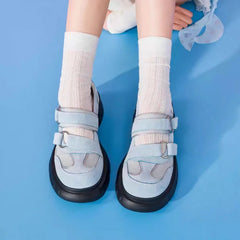 Cyflymder   Hot Seller New Soft Soled Blue Retro Thick Soled Casual Training Shoes Women's Board Shoes Shallow Mouth Single Shoes35-40