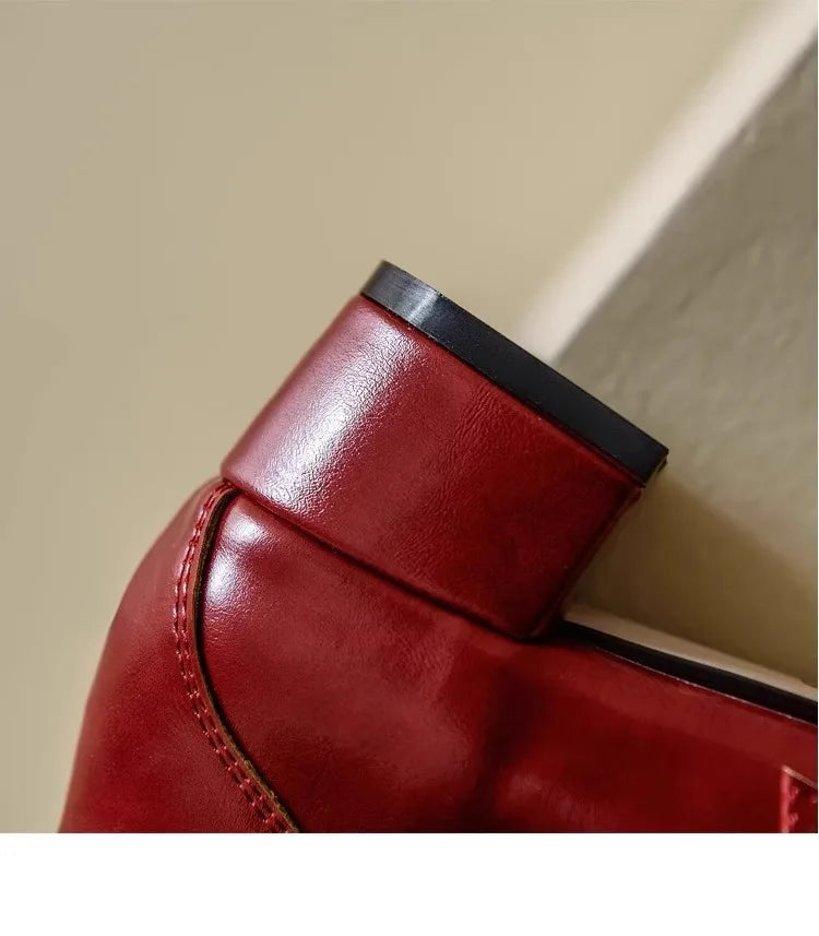 Cyflymder  Women's Mary Jane Shoes 2025 Spring Autumn New Fashion Buckle Strap Luxury Leather Shoes Comfortable Square Toe Party Sexy Pumps