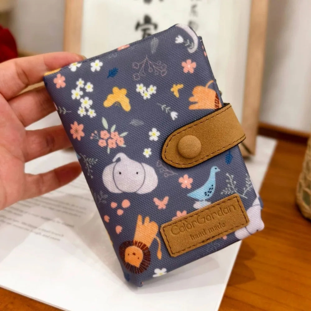 Cyflymder  Women Cute Zipper Hasp Short Wallet PU Leather-Capacity Coin Purse Money Bag Frosted Printing ID Card Holder Girl Cute Clutch