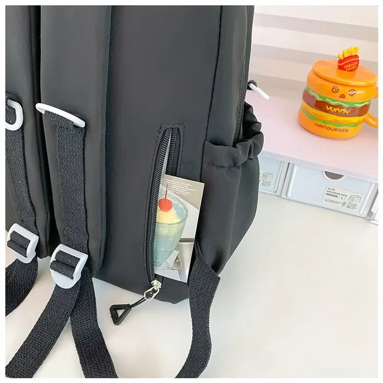 Cyflymder  Y2k Aesthetic Contrast Color Plaid Schoolbags Women Preppy Kawaii All Match Ita Bags Transparent High-capacity Student Backpacks