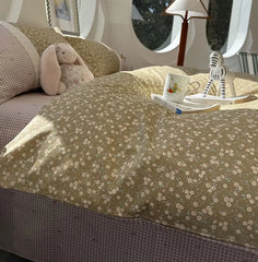 Cyflymder  Romantic fairyfair lace flower bedding set,full queen american country floral cotton home textile sheet pillow case quilt cover