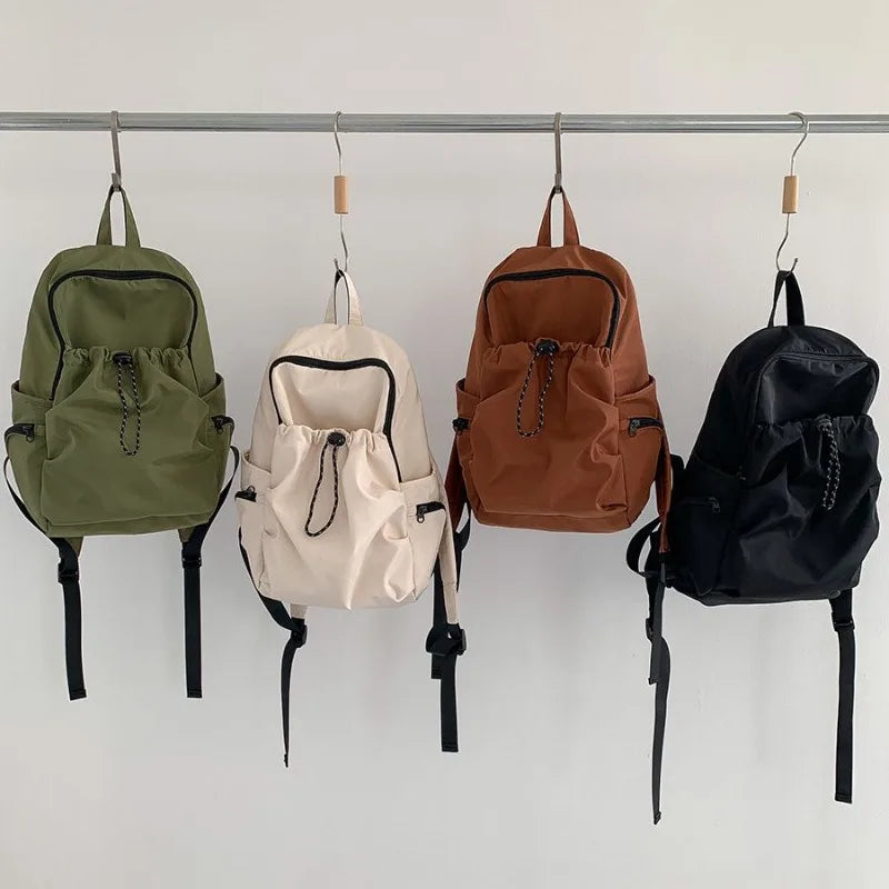 Cyflymder  Korean Vintage High-capacity Backpack All Match Simple Nylon Casual Schoolbags Streetwear Women Students Backpacks Y2k Aesthetic